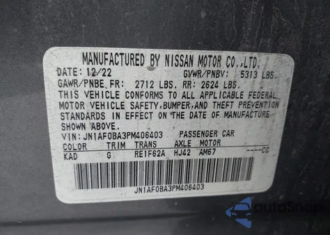 2023 Nissan Ariya Engage z USA, uszkodzony, nr VIN JN1AF0BA3PM406403